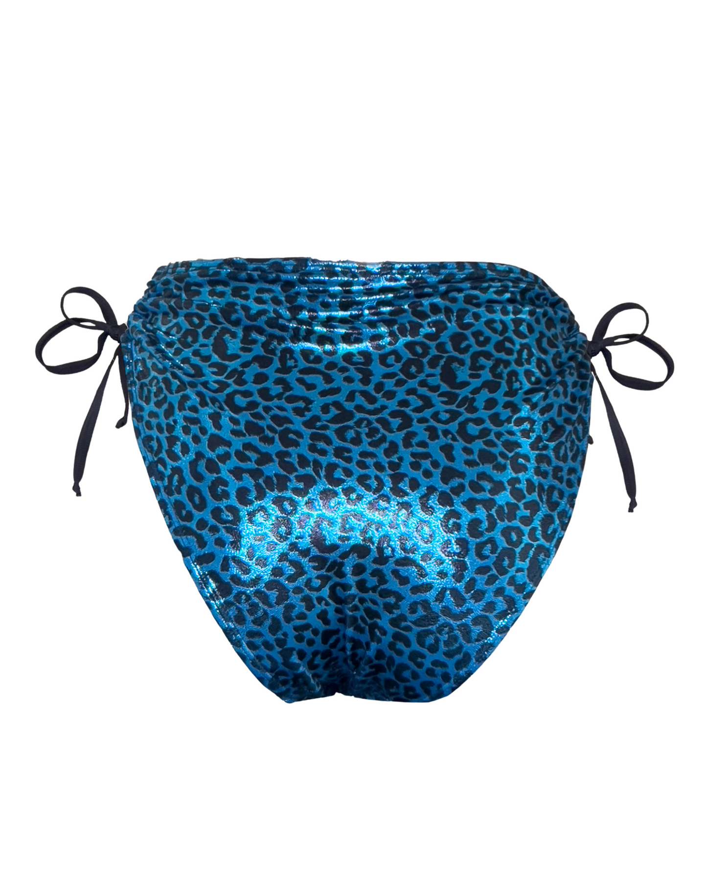 Animal print high waist swimsuit bottoms with adjustable side strings