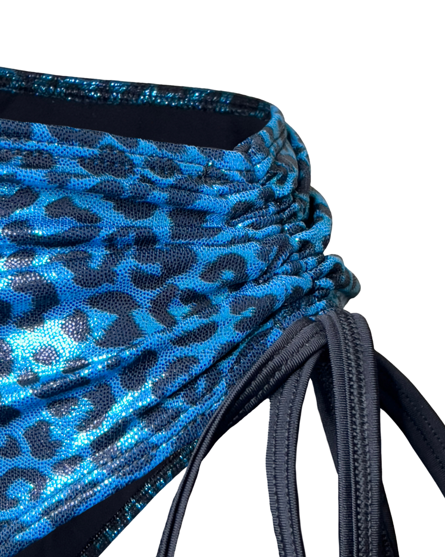 Animal print high waist swimsuit bottoms with adjustable side strings