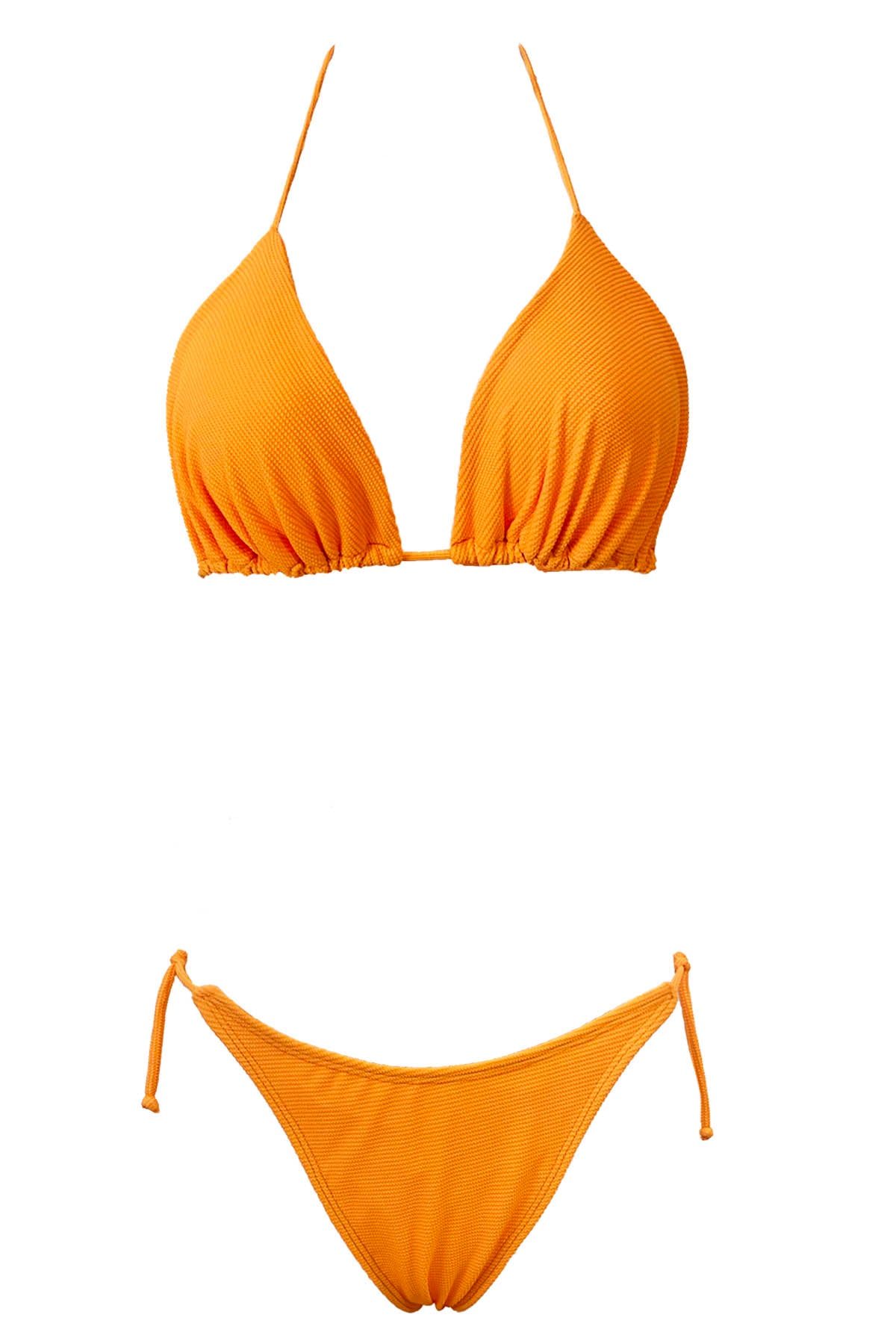 Ynes - Braguita de bikini color albaricoque con lazo lateral
