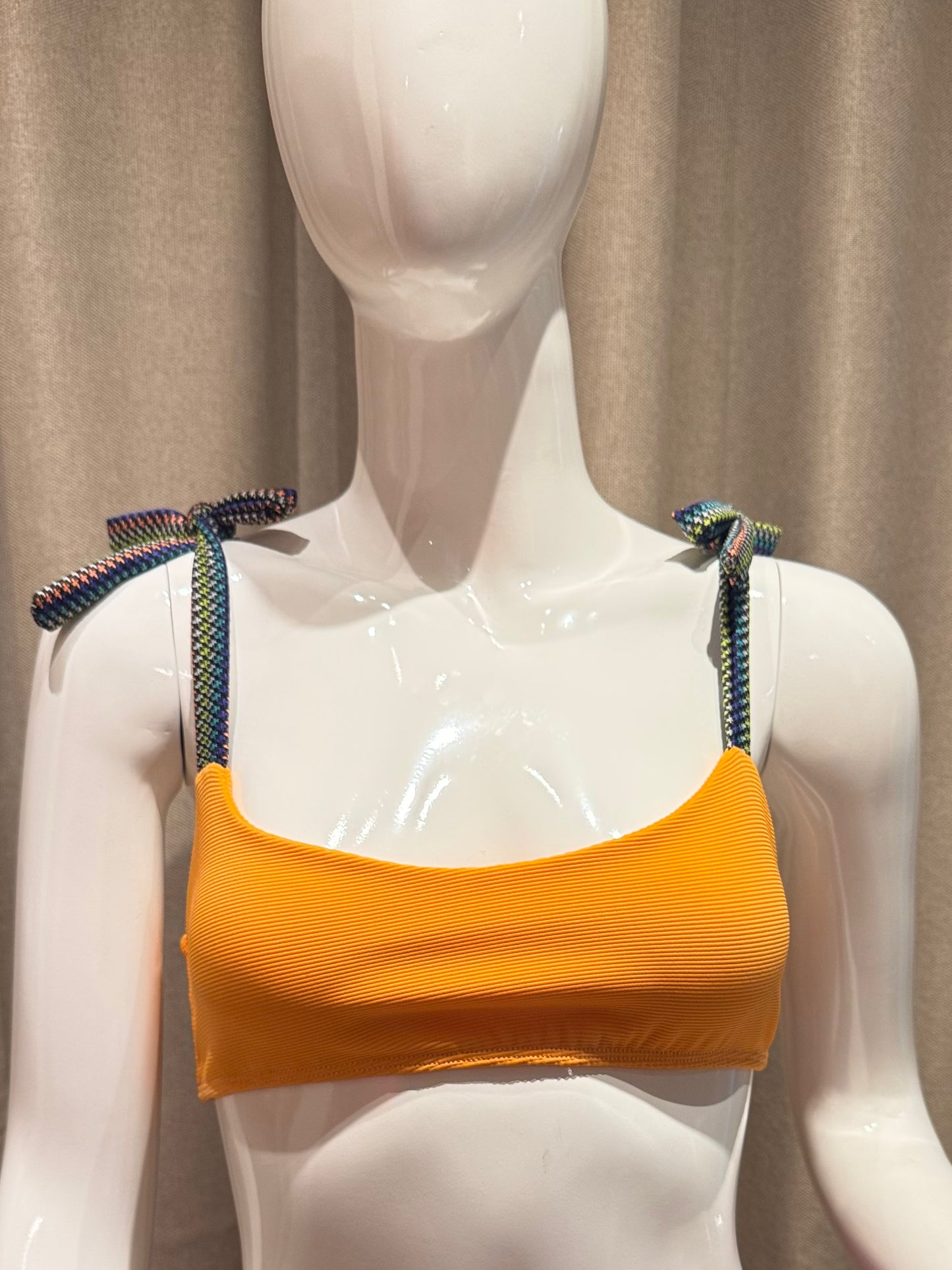 Apricot - Vibrant Orange Jazzy Bandeau Bikini Top