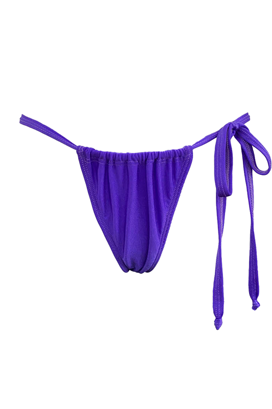 Cyn - Purple ruched string bikini bottom