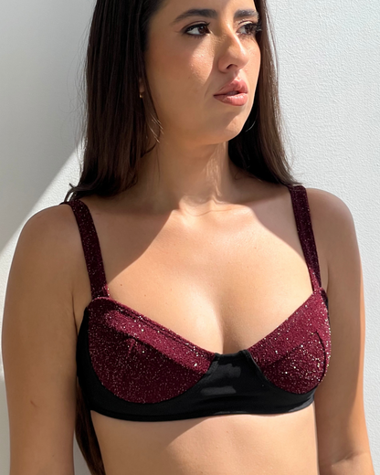 Coast - Black and red bikini top with Support and Cup