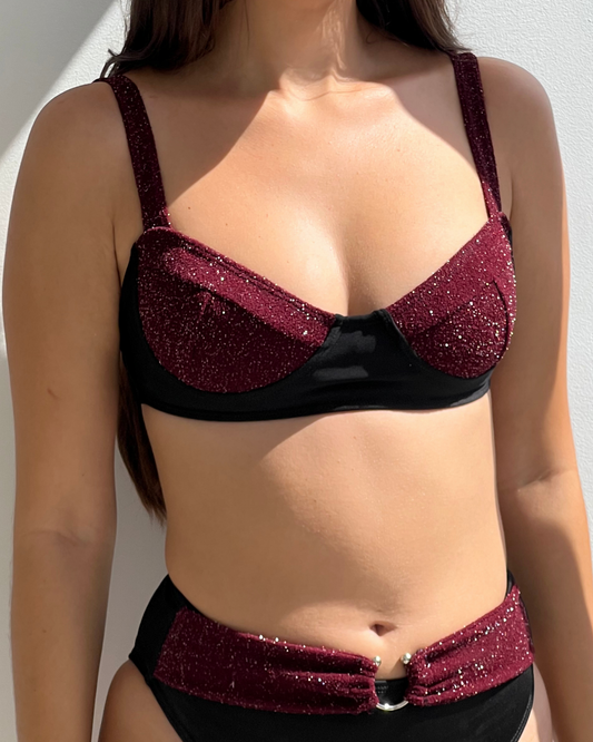 Coast - Black and red bikini top with Support and Cup