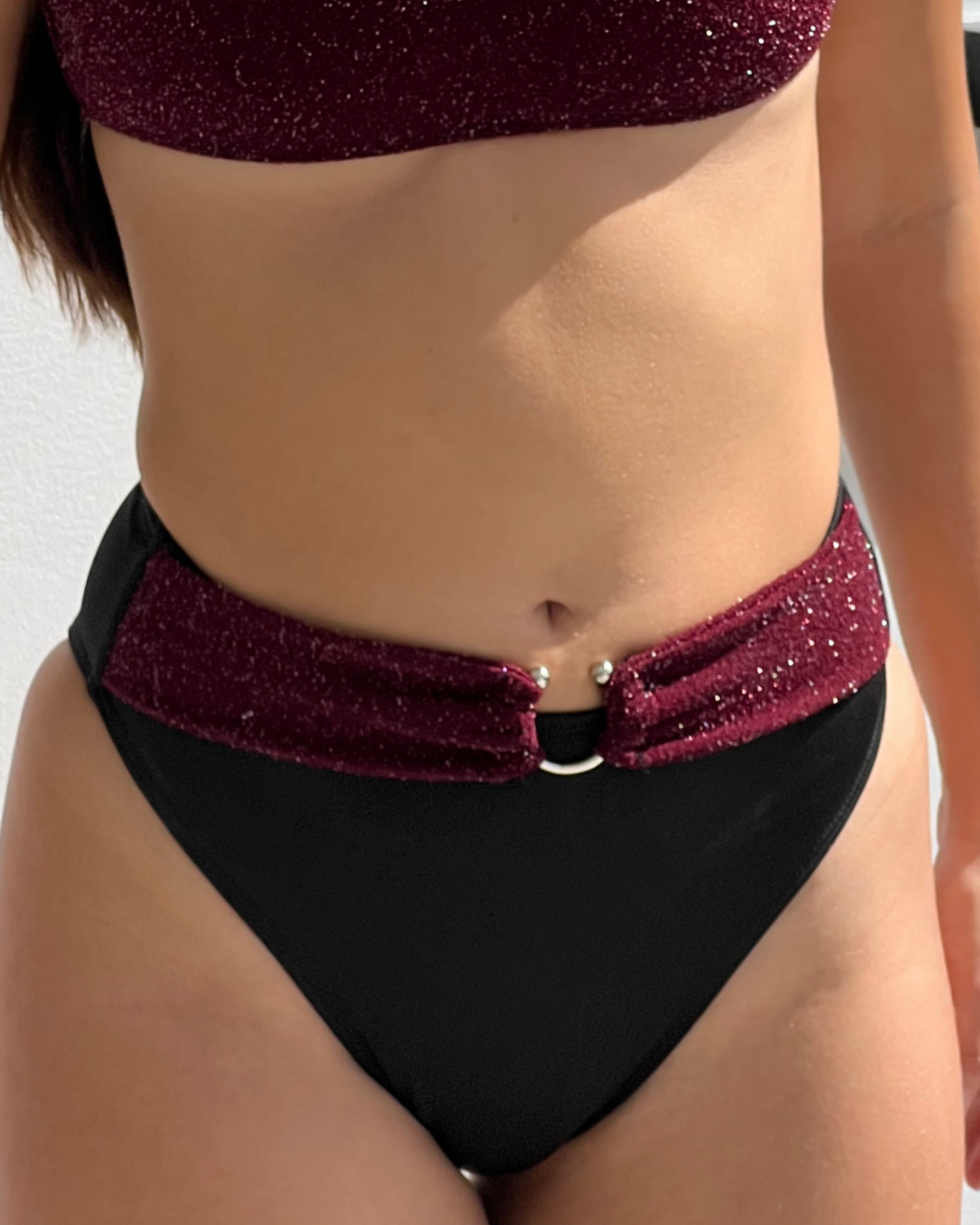 Ancla - High-Waist Bikini Bottom with Metal Ring