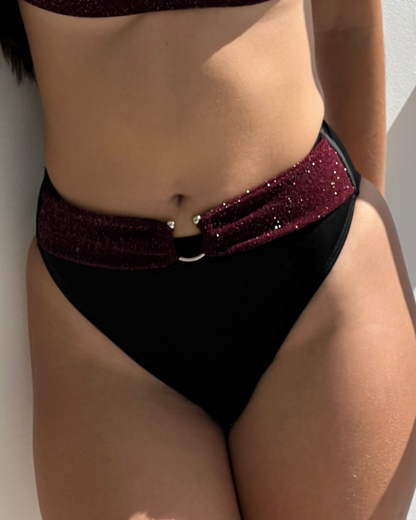 Ancla - High-Waist Bikini Bottom with Metal Ring