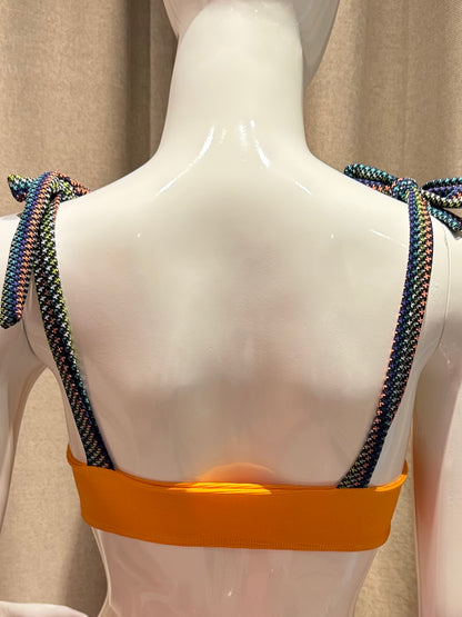 Apricot - Vibrant Orange Jazzy Bandeau Bikini Top